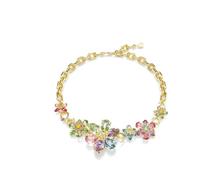 Swarovski Idyllia necklace, Mixed cuts, Flower, Multicolored, Gold-tone plated, One Size
