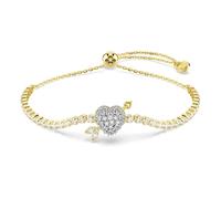 Swarovski Jewellery Swarovski Idyllia Mixed Cuts Heart with Arrow Gold Tone Adjustable Slider Bracelet 1.2 x 1.4cm, 12 - 24cm