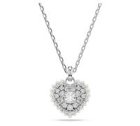 Swarovski Hyperbola pendant, Heart, White, Rhodium plated