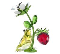 Swarovski Idyllia Frog, Bee and Strawberry Figurine, Multicolored Crystals with Lacquered Metal Accents, Part of the Idyllia Collection