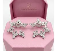 Swarovski Idyllia Full Snowflake Statement Clip-On Earrings Silver Tone 5692641