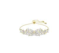 Swarovski Idyllia Lilia bracelet, Butterfly, White, Gold-tone plated, M