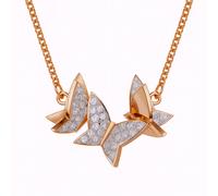 Swarovski Idyllia Lilia Butterfly Necklace Rose Gold-Tone Crystal Pavé 5636422