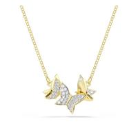 Swarovski Idyllia Lilia necklace, Butterfly, White, Gold-tone plated, One Size