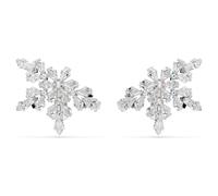 Swarovski Idyllia Mixed Cut Half Snowflake White Rhodium Plated Clip On Earrings