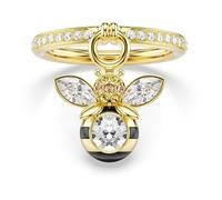 Swarovski Idyllia Motif Ring, Mixed Cuts, Bee, Multicolored, Gold-Tone Plated