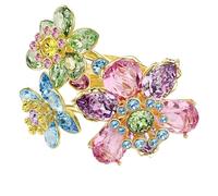 Swarovski Idyllia Multi Color Gold Tone Crystal Cubic Zirconia Flower Ring Various Sizes