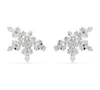 Swarovski Idyllia Rhodium Plated Mixed Cuts Half Snowflake Clip On Earrings 5692635 - Swarovski Crystal / Rhodium Plated