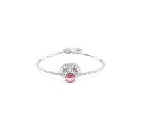 Swarovski Idyllia Rhodium Plated Pink Shell Pink Bangle - Adjustable
