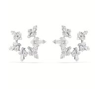 Swarovski Idyllia Rhodium Plated Snowflake Clip On Earrings