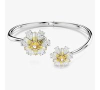 Swarovski Idyllia Rhodium Plated Yellow Flower Open Bangle 5679937