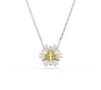 Swarovski Idyllia pendant, Flower, Yellow, Rhodium plated