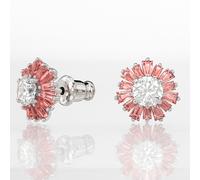 Swarovski Idyllia Stud Earrings Sun Design Pink Crystal Rhodium Plated 5642962