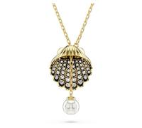 Swarovski Idyllia Y pendant, Crystal pearl, Shell, White, Gold-tone plated