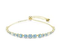 Swarovski Imber Bracelet, Round Cut, Blue, 18K Gold Finish