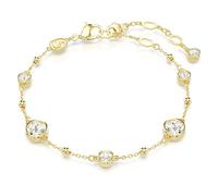 Swarovski Imber bracelet, Round cut, White, Gold-tone plated