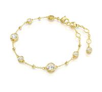 Swarovski Imber bracelet, Round cut, White, Gold-tone plated