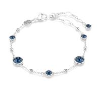 Swarovski Imber Bracelet, Blue Round-Cut Crystals and Shiny Metal Droplets in a Rhodium-Finished Setting, Part of the Imber Collection