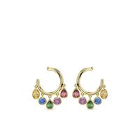 Swarovski Imber crystal-embellished charm hoop earrings - Gold OS