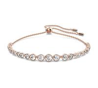 Swarovski Emily Bracelet, White Round Cut Crystals in a Rose Gold Tone Plated Setting, from the Emily Collection