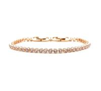 Swarovski Imber Emily Tennis Bracelet, 18K Rose Gold Finish With Round Cut Pink Crystal