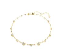 Swarovski Imber Gold Tone 15+3" Zirconia & Crystal Bezel Set Station Necklace