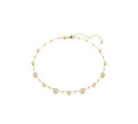 Swarovski Imber necklace, Round cut, Scattered design, White, Gold-tone plated