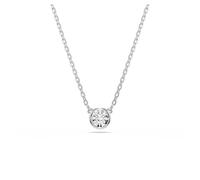 Swarovski Imber Pendant Necklace, Centre Clear Round-Cut Stone in a Rhodium Finished Puffy Bezel Setting, Part of the Imber Collection