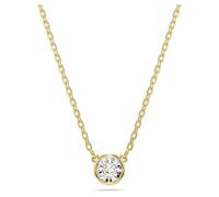 Swarovski Imber pendant, Round cut, White, Gold-tone plated