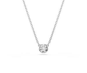 Swarovski Imber Rhodium Plated White Round Cut Pendant 5696039 - Elegant - Crystal / Rhodium Plated