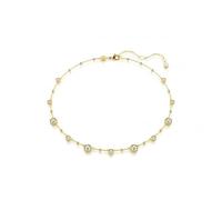 Swarovski Imber necklace, Round cut, Scattered design, White, Gold-tone plated