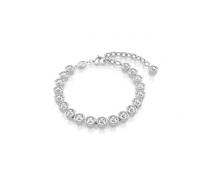 Swarovski Imber Tennis bracelet, Round cut, White, Rhodium plated