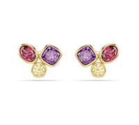 Swarovski Imber Stud Earrings, Mixed Cuts, Multicolored, 18k Gold Finish