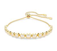 Imber Tennis bracelet, Mixed round cuts, White, Gold-tone plated