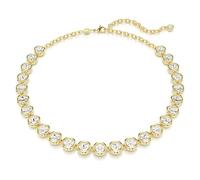 Swarovski Jewellery Swarovski Imber Round Cut Gold Tone Tennis Necklace 1cm, 38-45cm