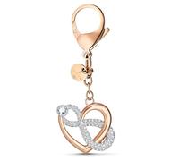 Swarovski Handbag Charm Keychain, Infinite, Rose Gold Plated, Pink