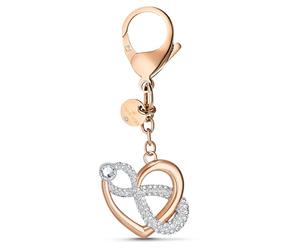 Swarovski Infinite Handtaschen-Charm Unendlichzeichen und Herz aus Kristalle, Metallmix, Colour: White, Size: 10 x 3.5 x 1 cm, 5530885