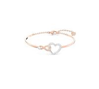 Swarovski Infinity bangle, Infinity and heart, White, Mixed metal finish