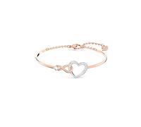 Swarovski Infinity bangle, Infinity and heart, White, Mixed metal finish