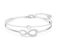 Swarovski Infinity bangle, Infinity, White, Rhodium plated