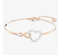 Swarovski Infinity Heart Two Colour White Crystal Bangle 5518869 M