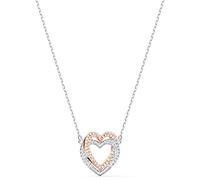 Swarovski Infinity necklace, Heart, White, Mixed metal finish