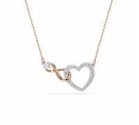 Swarovski Infinity necklace, Infinity and heart, White, Mixed metal finish