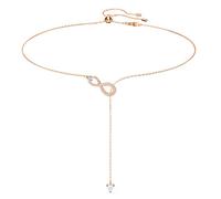 Swarovski Infinity Y necklace, Infinity, White, Rose gold-tone plated