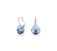 Swarovski Bella Pierced Earrings, Blue, Rhodium plated