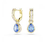 Swarovski Jewellery Swarovski Chroma Pear Cut Blue Crystal Gold Tone Drop Earrings 2.2 x 0.7 x 1.3cm
