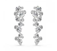Swarovski Constella Pierced Earrings, White, Rhodium plated