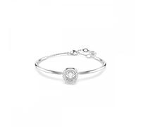Swarovski Dextera Round Soft Bangle, White, Rhodium shiny
