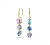 Swarovski Jewellery Swarovski Gema Mixed Cuts Multicoloured Asymmetrical Design Gold Tone Drop Earrings 4.8 x 0.8cm