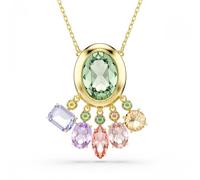 Gema pendant, Mixed cuts, Dangling crystals, Multicoloured, Gold-tone plated